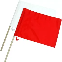 Shinwa Rules Construction Flag with Wooden Handle Red & White 340x450 mm Flag Dimension, 76909-picture-24