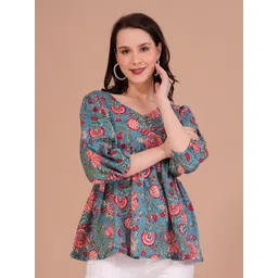 SHIONS Floral Print Cotton Top-picture-21