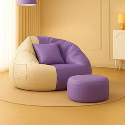 shira 24 XXXL Bean Bag with Footrest & Cushion Ready to Use Teardrop Bean Bag With Bean Filling-picture-11