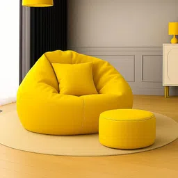 shira 24 XXXL Bean Bag with Footrest & Cushion Ready to Use Teardrop Bean Bag With Bean Filling-picture-24