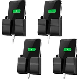 SHITHI Mobile Phone Charging & Remote Holder – Adhesive Phone Stand for Wall, Socket Organizer for iPhone, Android | Cable Management Shelf for Bedroom, Kitchen & Office (Pack Of 4)-picture-22