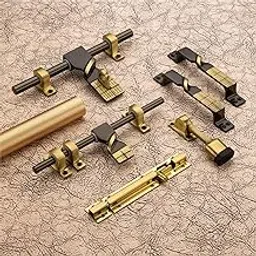 Shiv Craft 10" Aluminium Single Door Fittings Set | Hardware Accessories Kit, Brass Antique Finish | 1 Big Aldrop 10'',2 Handles 6'',1 Latch 10'',1 Stopper 6'' (Twister)-picture-18