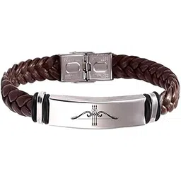 shiv jagdamba Om Dhanush (Bow and Arrow) Leather Weave Bracelets for Mens Women Magnetic Lock Clasp Genuine Bracelet Wristband Vintage Cuff Jewelry Friendship Couple ShivSBr2024268-picture-32
