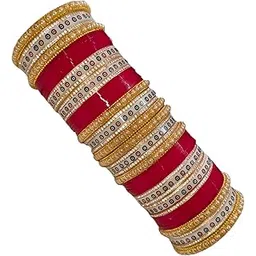 shiv supplier Plastic Radiant Maroon Punjabi Bridal Chuda for Girls, Women, and Brides Pack 56-picture-17