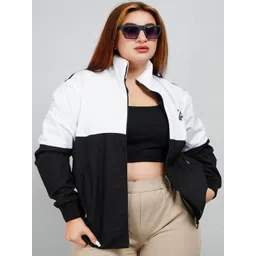Shiv traders collection Women Colourblocked Polyester Lightweight Bomber with Embroidered Jacket-picture-12