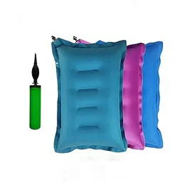 SHIVAM CART Sleeping Inflatable Air Pillow Headrest Soft Comfort Ultralight Portable Neck Pillow with Pump Lightweight Portable, Washable, Pillow (Pack- 3, Multi)-picture-18