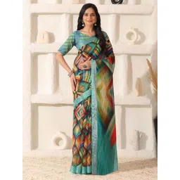 SHIVAM FABRICS Printed Zari Pure Cotton Saree-picture-34