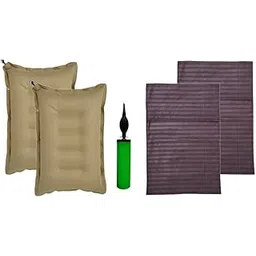 Shivam Pillow Pack of 2 | Brown Cotton Travel Pillow with Air Pump & Cover | Lightweight & Compact Neck Support for Train, Bus, Flight, Camping, Hostel & Office Use-picture-37