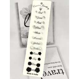 Shivarth Set of 12 & Multi Plastic Artificial Stones & Beads Earrings-picture-35