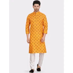SHIWAM ETHNIX Mandarin Collar Ethnic Motifs Printed Kurta-picture-27