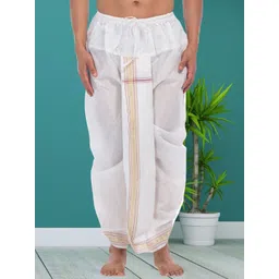 SHIWAM ETHNIX Men Ready To Wear Cotton-Silk Dhoti Pants-picture-25