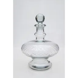 shobhana enterprises Crystal Clear Glass Antique Wine Decanter For Liquor - Size 14x14x20(cm), 500ml Wine, Liquor Decanter-picture-10