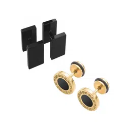 shobhram Set Of 2 Silver-Plated Contemporary Studs Earrings-picture-32