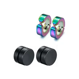 shobhram Set Of 2 Stainless Steel Contemporary Studs-picture-30