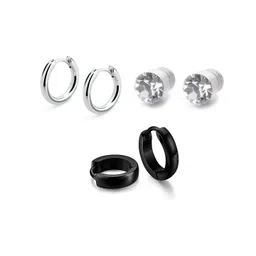 shobhram Set Of 3 Metal Circular Hoop Earrings-picture-36