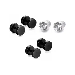 shobhram Set Of 3 Metal Circular Studs-picture-40
