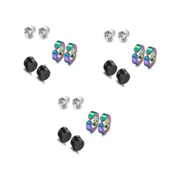 shobhram Set Of 3 Metal Circular Studs-picture-31