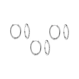 shobhram Set Of 3 Stainless Steel Circular Hoop Earrings-picture-39