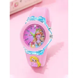 Shocknshop Girls Printed Dial & Rubber Straps Analogue Watch WCH327 Pink Barbie Kids-picture-34