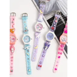 Shocknshop Girls Printed Dial & Silicon Straps Analogue Watch 338 Unicorn Purple-picture-33