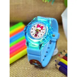 Shocknshop Girls Printed Dial & Straps Analogue Watch 336 Barbie SkyBlue image 1