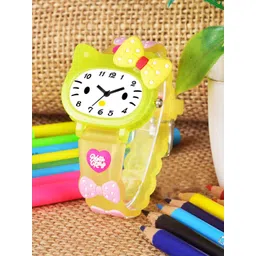 Shocknshop Girls Printed Dial & Straps Analogue Watch 339 Yellow Kitty-picture-21