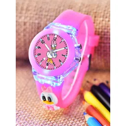 Shocknshop Kids Cartoon Printed LED Backlight Digital Multi Function Watch 327 Pink Duck-picture-58