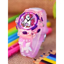 Shocknshop Kids - Girls Printed LED Dial & Straps Analogue Watch 337 Purple Unicorn-picture-37