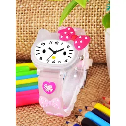 Shocknshop Kids - Girls Printed LED Dial & Straps Analogue Watch 339 White Kitty-picture-36