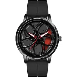 shocknshop RevolveX Rotating Hollow Wheel Hub Creative Fashion Analog Silicone Magnetic Strap Wrist Watch for Men Boys -WCH366-picture-30