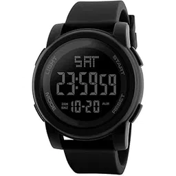 shocknshop Simple Sport Digital Men’s Military Watches Electronic LED Time Black Wrist Watch-picture-44