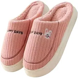 shoemusq Winter Warm Fluffy Slippers for Men & Women | Soft Plush Anti-Slip Indoor Carpet & Room Sliders | Stylish Unisex House Footwear for Boys & Girls (Pack of 1, Size-6-Pink)-picture-26
