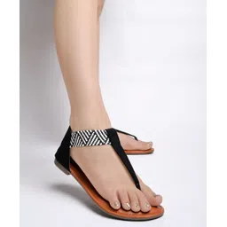 Shoetopia Abstract Designed Sandals - Black-picture-10