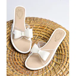 Shoetopia Bow Applique Detailed Flat - White-picture-43