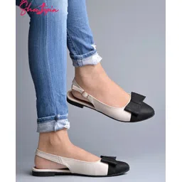 Shoetopia Colour Blocked Bow Applique Sandals - Black-picture-11