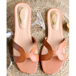 Shoetopia Colour Blocked Flat Sandals - Tan-picture-16