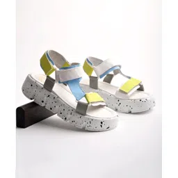 Shoetopia Colour Blocked Sandals - White-picture-20