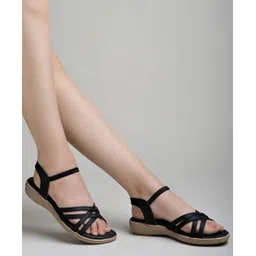 Shoetopia Criss Cross Designed Sandals - Black-picture-28