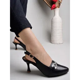 Shoetopia Embellished Pointed Toe Kitten Heel Pumps-picture-26