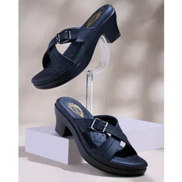 Shoetopia Geometric Designed Adjustable Strap Doctor Sole Sandals - Black-picture-19