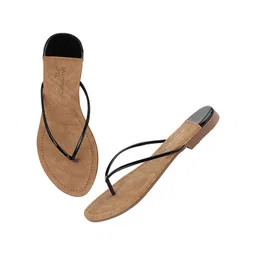 Shoetopia Girls Black Solid Open Toe Flats image 4