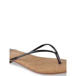 Shoetopia Girls Black Solid Open Toe Flats image 3