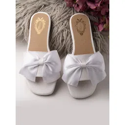 Shoetopia Girls Bow Embellished Open Toe Flats-picture-26