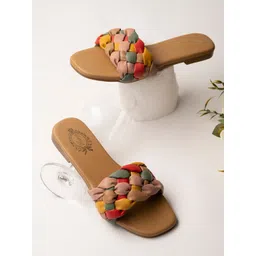 Shoetopia Girls Braided Open Toe Flats-picture-11