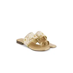 Shoetopia Girls Embellished Ethnic Open Toe Flats with Embroidered-picture-41