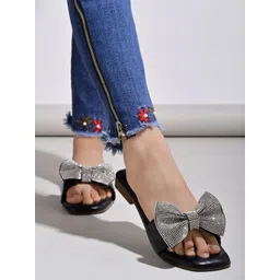 Shoetopia Girls Embellished Open Toe Flats-picture-47