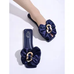 Shoetopia Girls Open Toe Flats With Embellished Bows-picture-55