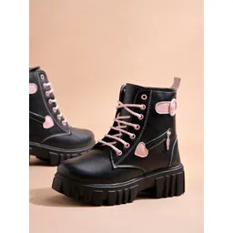 Shoetopia Girls Platform-Heeled Regular Boots-picture-37