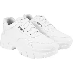 shoetopia Girls Sporty White Casual Shoe - 6 UK (Girls-Sporty-White)-picture-18