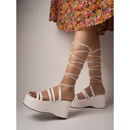 Shoetopia Girls Strappy Flatform Heel Gladiators-picture-48